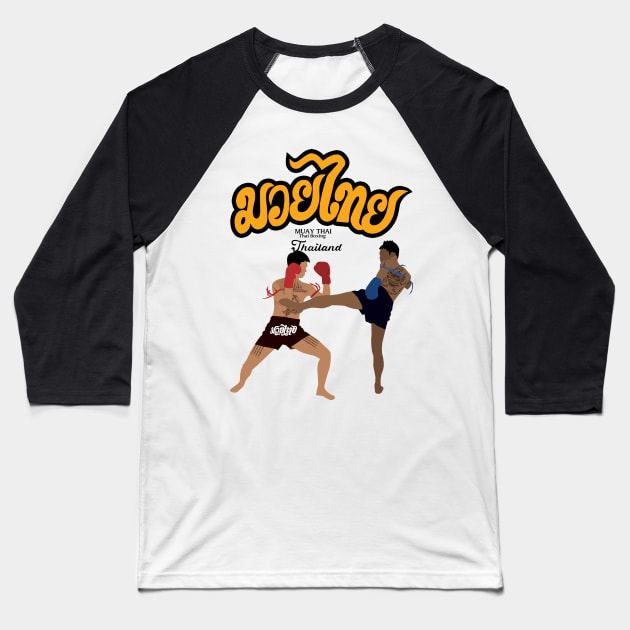 Thai Boxing Strength is in the Soul not in the Muscle Baseball T-Shirt by KewaleeTee